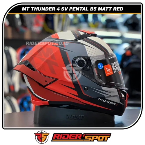 MT HELMETS Thunder 4 SV Pental B5 Matt Red Helmet