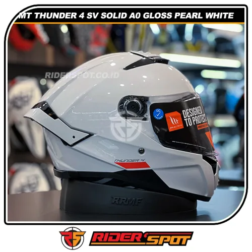 MT HELMETS Thunder 4 SV Solid A0 Gloss Pearl White Helmet
