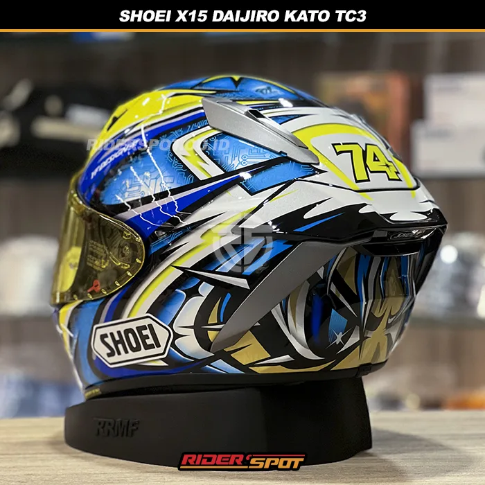 SHOEI X-Fifteen X15 Daijiro Kato TC3 Yellow Blue Helmet – Riderspot