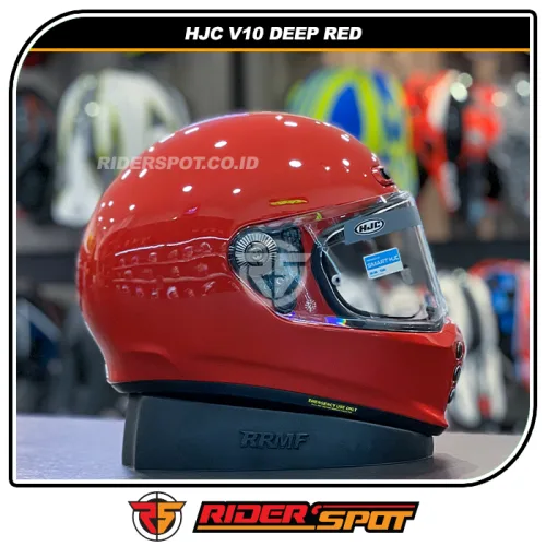 HJC V10 Deep Red Vintage Helmet