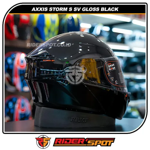 AXXIS Storm S SV Solid A1 Gloss Black Helmet