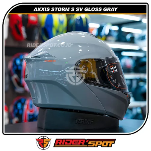 AXXIS Storm S SV Solid A12 Gray Gloss Helmet