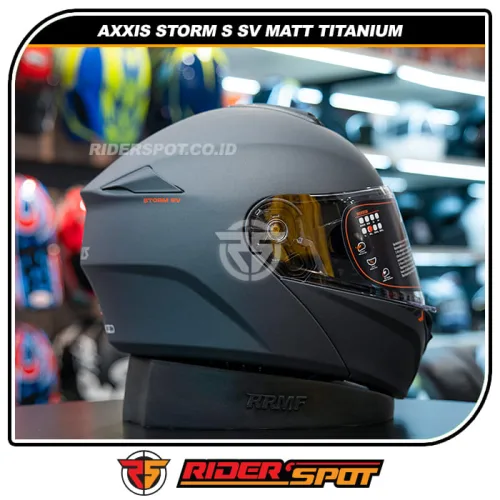 AXXIS Storm S SV Solid A2 Matt Titanium Helmet