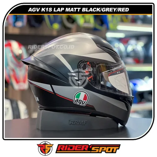 AGV K1S Lap Matt Black Grey Red Helmet - Asian Fit