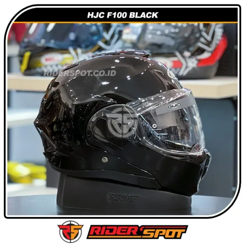 HJC F100 Solid Metal Black Helmet
