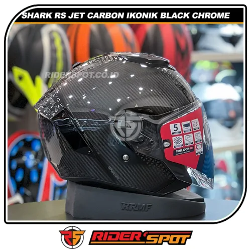 SHARK RS JET Carbon Ikonik Black Chrome Helmet