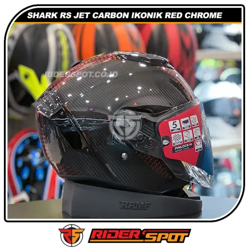 SHARK RS JET Carbon Ikonik Red Chrome Helmet