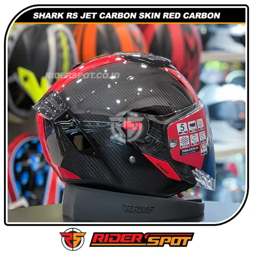 SHARK RS JET Carbon Skin Red Helmet