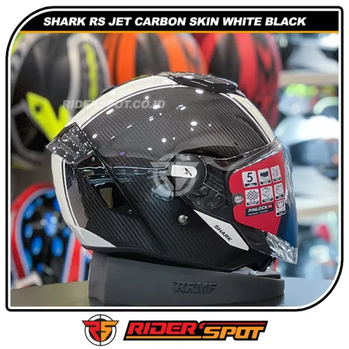 SHARK RS JET Carbon Skin White Black Helmet