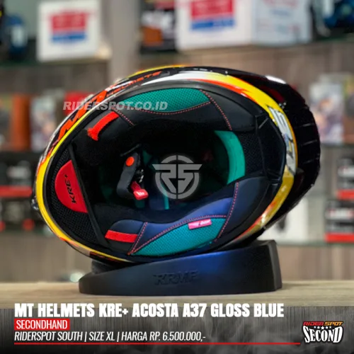 2ND MT HELMETS KRE+ Acosta A37 Gloss Blue Helmet - XL – Riderspot
