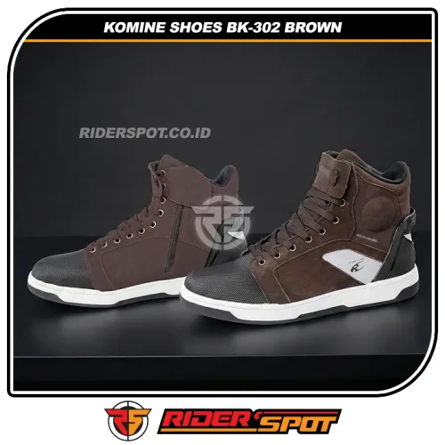 KOMINE Shoes BK-302 Brown WP Riding Sneakers