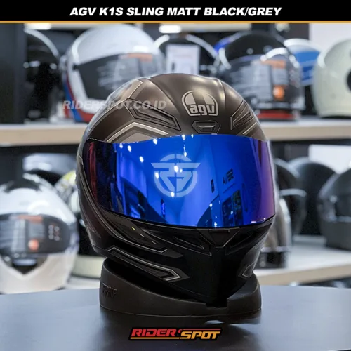 セキュリティ・セーフティ AGV K1S SLING MATT BLACK GREY AGV K1S Sling Matt Black Grey Helmet - Asian Fit – Riderspot