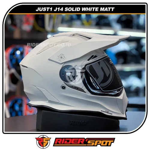 JUST1 J14 Adventure Solid White Matt Helmet