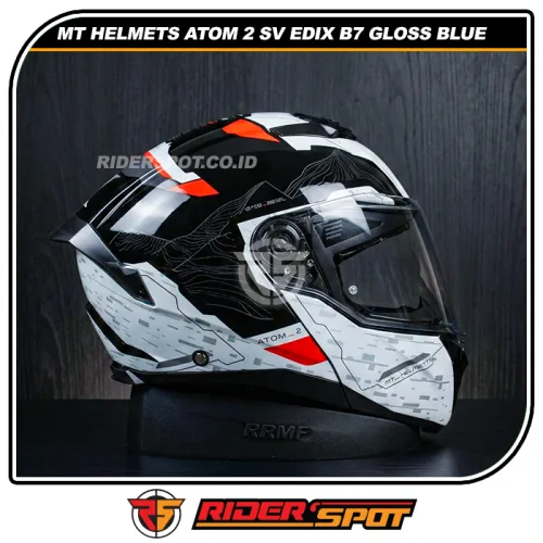 MT HELMETS Atom 2 SV Highland B5 Gloss Red Helmet