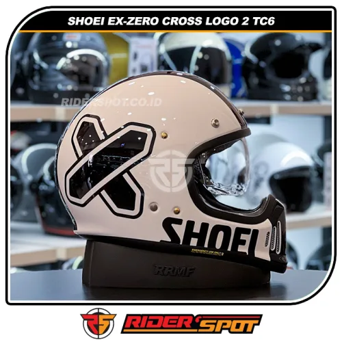 SHOEI EX-ZERO Cross Logo 2 TC6 White Black Helmet