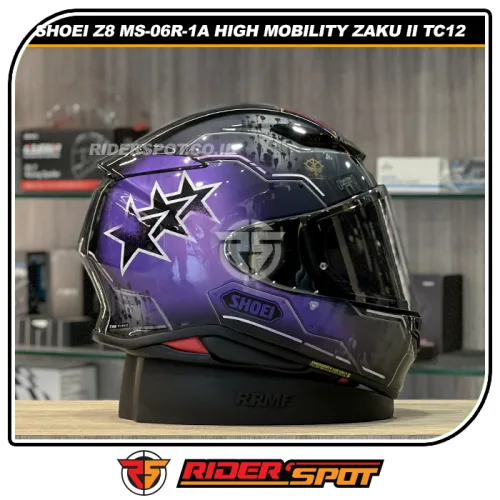 SHOEI Z8 MS-06R-1A High Mobility Zaku II TC12 Purple Black Helmet