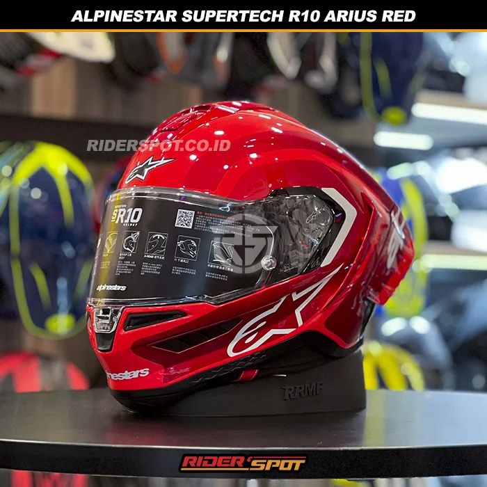 ALPINESTARS Supertech R10 Arius Black / White / Double Red Glossy Helmet