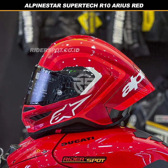 ALPINESTARS Supertech R10 Arius Black / White / Double Red Glossy Helmet