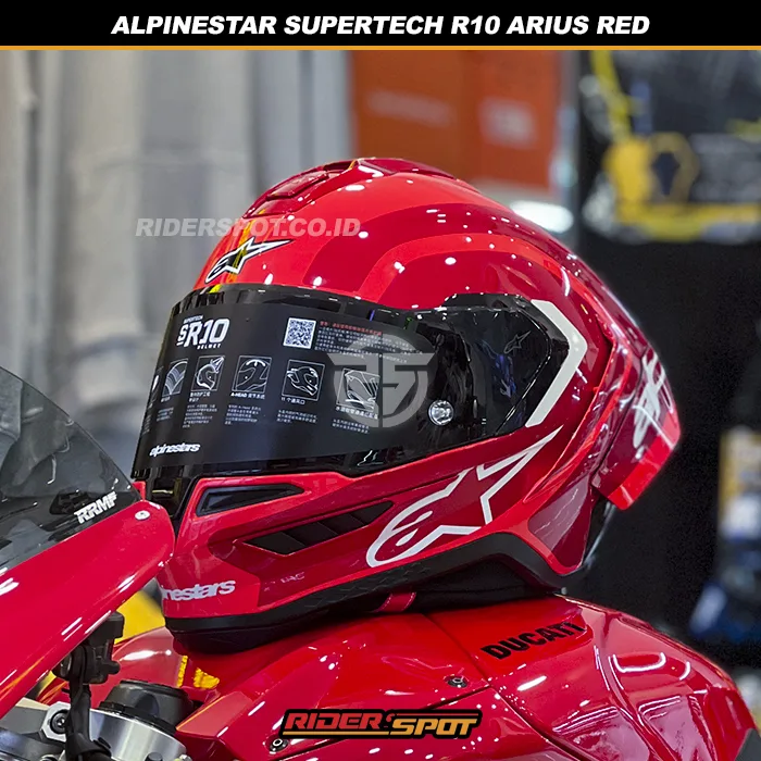 ALPINESTARS Supertech R10 Arius Black / White / Double Red Glossy Helmet