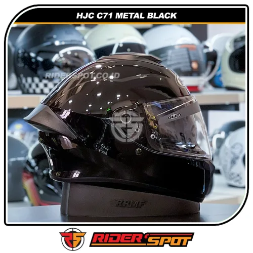 HJC C71 Solid Metal Black Helmet