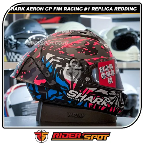 SHARK Aeron GP FIM Racing #1 Replica Redding Matt Black Violet Blue Helmet