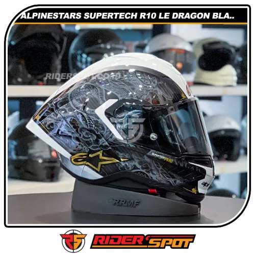 ALPINESTARS Supertech R10 LE Dragon Black Carbon / White / Gray / Gold Gloss Helmet