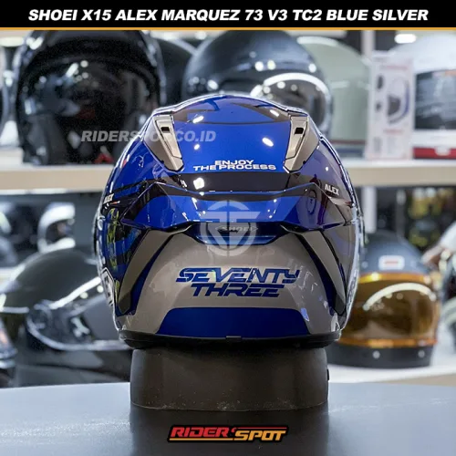 SHOEI X-Fifteen X15 Alex Marquez 73 V3 TC2 Blue Silver Helmet