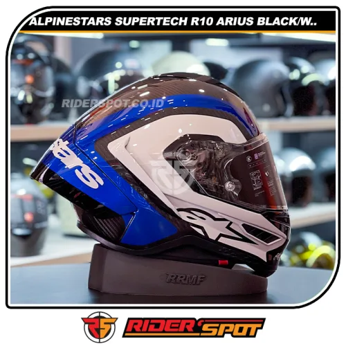 ALPINESTARS Supertech R10 Arius Black White Blue Glossy Helmet