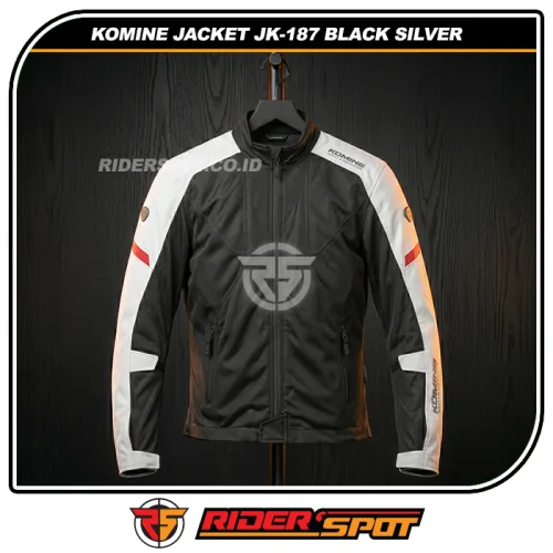 KOMINE Jacket JK-187 Enigma G2 Half Mesh Black Silver