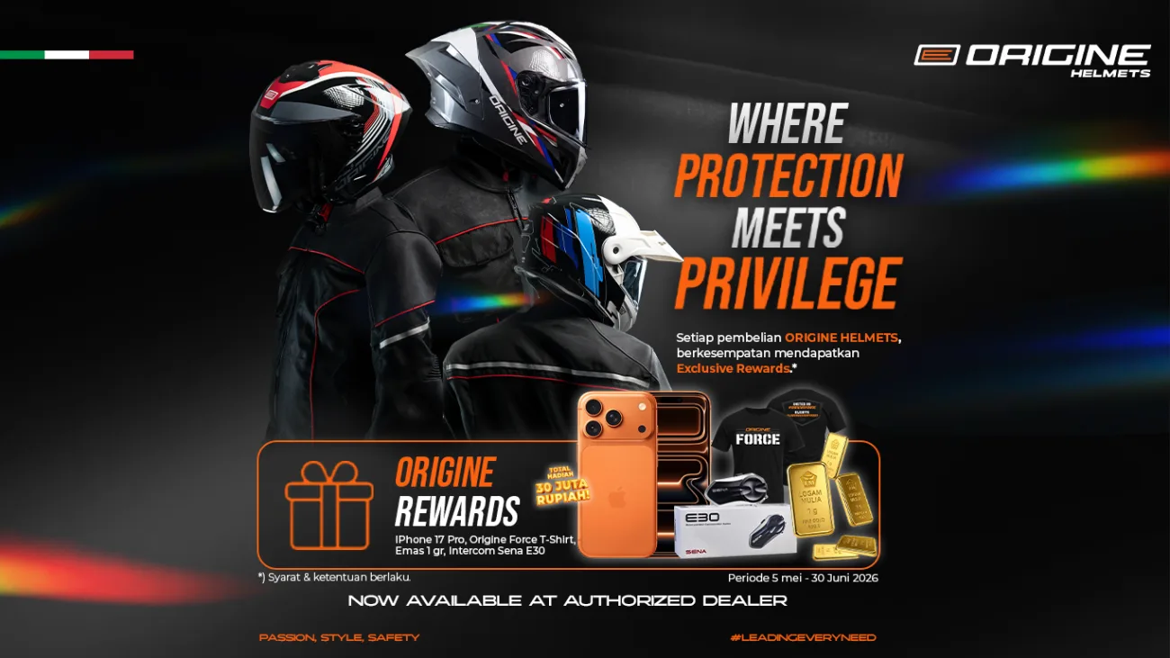 Beli Helm Origine Sekarang, Berkesempatan Dapat iPhone 17 Pro & Hadiah Eksklusif!