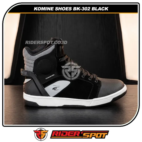 KOMINE Shoes BK-302 Black WP Riding Sneakers