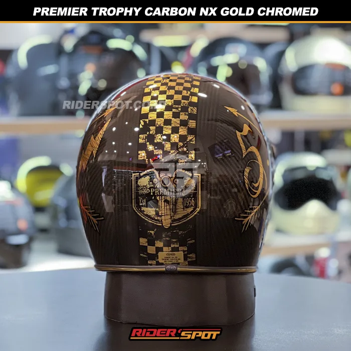 PREMIER Trophy Carbon NX Gold Chromed Helmet – Riderspot