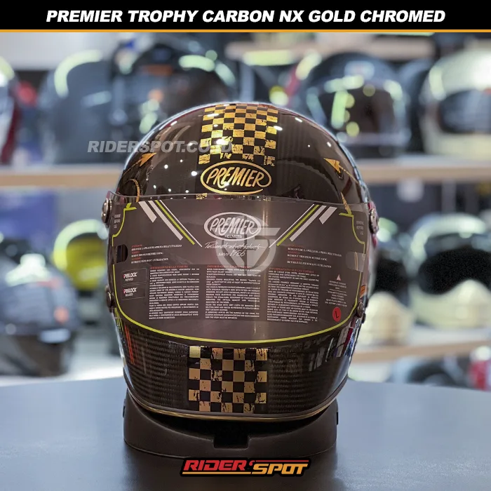 PREMIER Trophy Carbon NX Gold Chromed Helmet – Riderspot